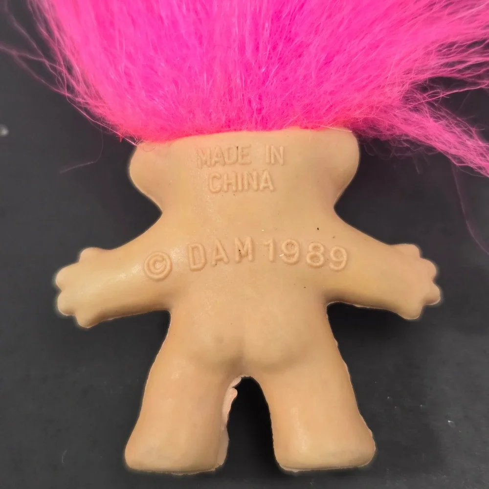 Vintage Russ Mommy-To-Be Troll Doll Lot DAM 1989 Purple Pink Hair 3pc Set